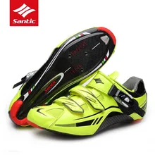 Santic Cycling Shoes Men Road Carbon Fiber Ultralight Racing Bike Shoes Black Athletic Bicycle Shoes Sneakers Sapatilha Ciclismo