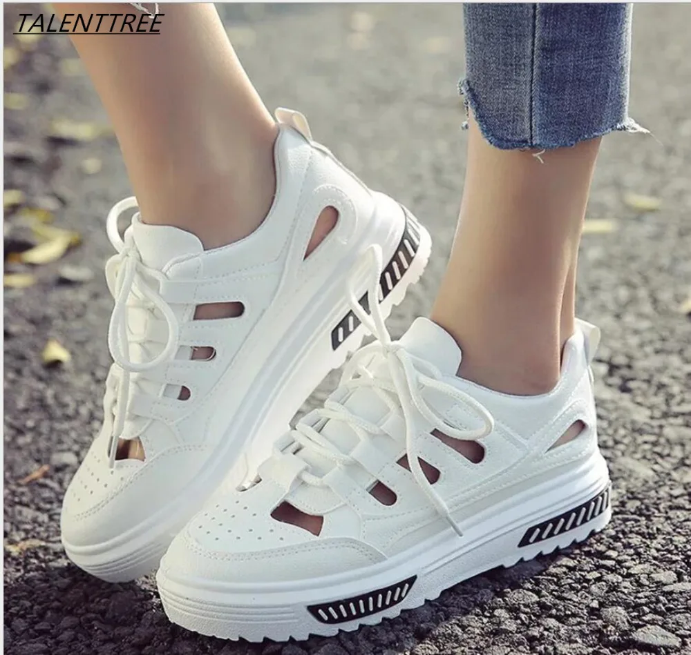 

Summer Sandals women Hollow Platform Small white shoes 2018 fashion New Korean version femme students casual breathable sneakers