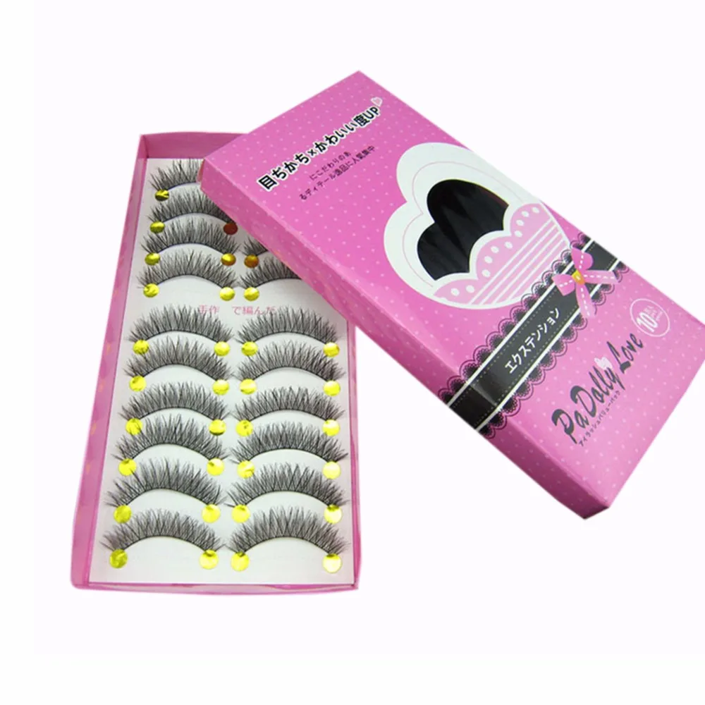 

10 Pairs/set False Eyelashes Messy Cross Thick Natural Fake Eye Lashes Hand Made Full Strip Eye Lashes Makeup Eye Lash Extension
