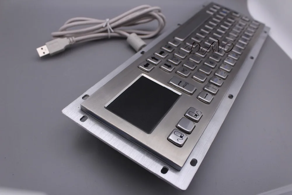 USB клавиатура для киоска из нержавеющей стали IP65 с тачпадом металлическая