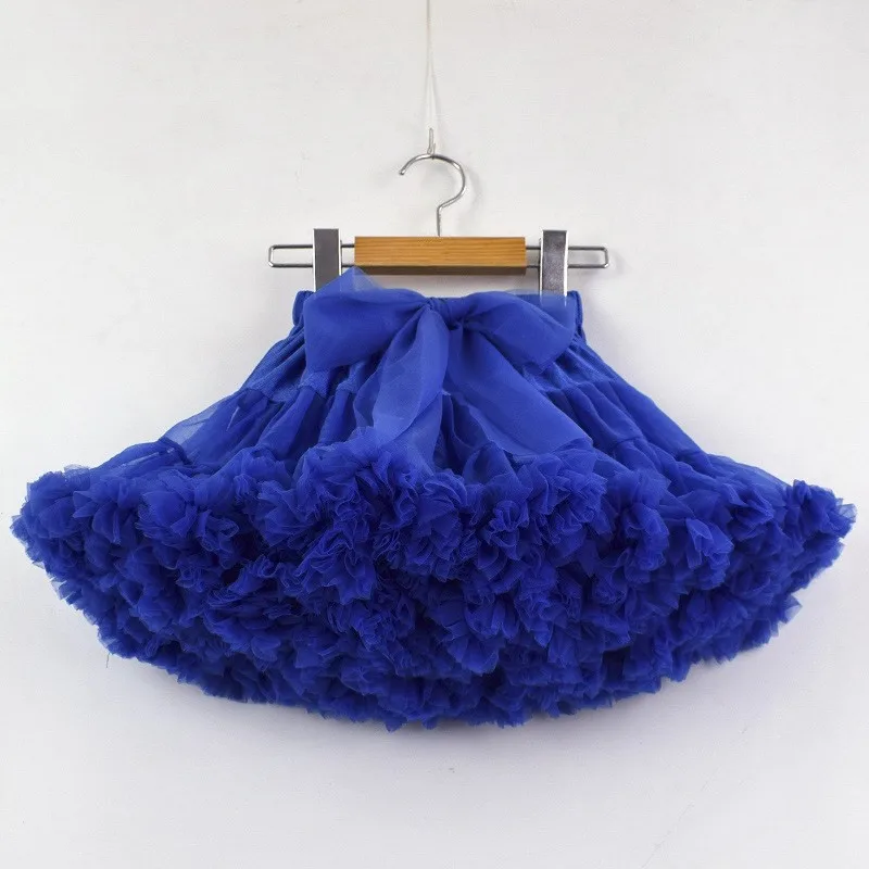 DE PEACH/Новинка; кружевная юбка-пачка с бантом для маленьких девочек; пышная детская балетная юбка-американка; Детские вечерние фатиновые Юбки принцессы для танцев - Цвет: Royal Blue