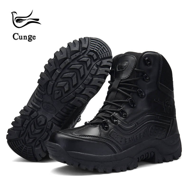 Fashion Men Military Tactical Suede Leather Army Boots Casual ...