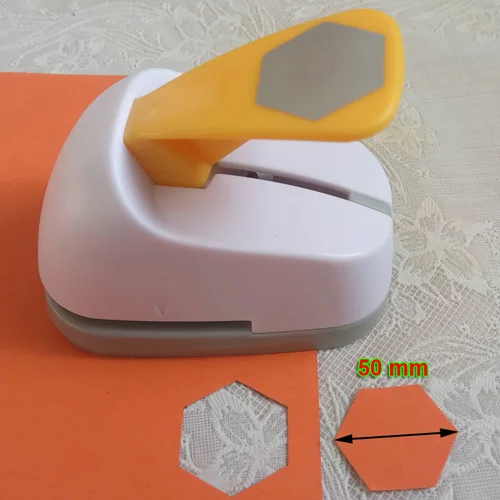 Геометрические формы ремесло удар детей ручной DIY Дырокол скрапбук формирователь Геометрическая бумага/eva пенопластовый перфоратор 1 шт - Цвет: 1pc 50mm hexagon