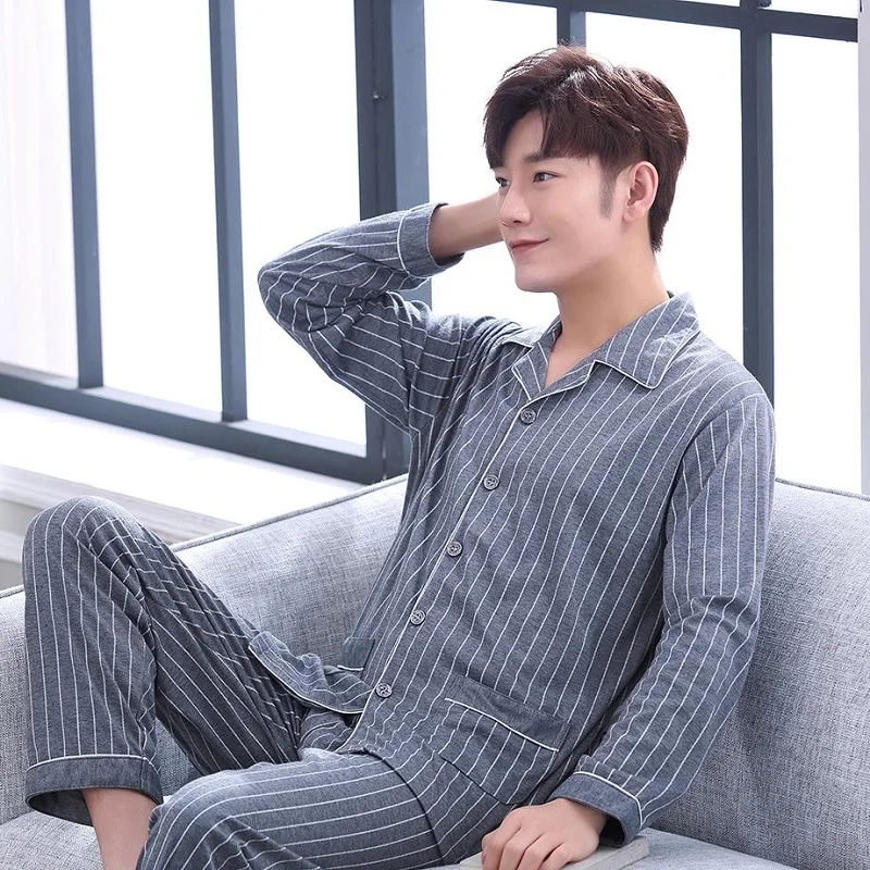 Pajama Sets 2020 Style Oversize 100 Kg Pyjamas Rus Liubit Pijama High-end & High-prices Men's Cotton Nightwear All Seasons S90 