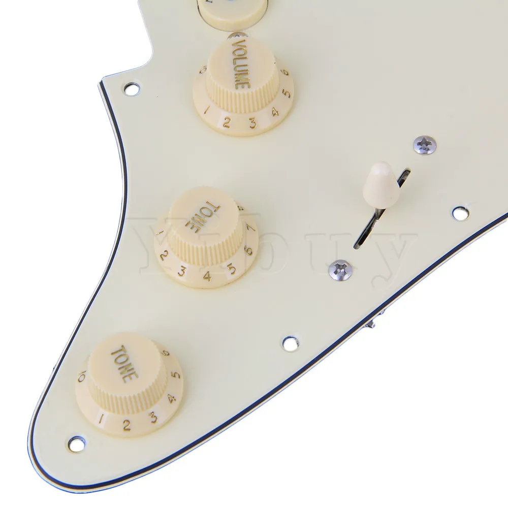 Yibuy 3-ply SSS PVC Pickguard with 33-ply SSS PVC Pickguard with 3 ALNICO V Single Coil Pick V Single Coil Pickups 5-Way Switch Yibuy 3-ply SSS PVC Pickguard with 33-ply SSS PVC Pickguard with 3 ALNICO V Single Coil Pick V Single Coil Pickups 5-Way Switch