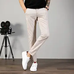 2019 новые модные мужские летние весенние костюмы брюки натуральные тонкие деловые брюки 3 цвета обычные мужские легкие повседневные брюки