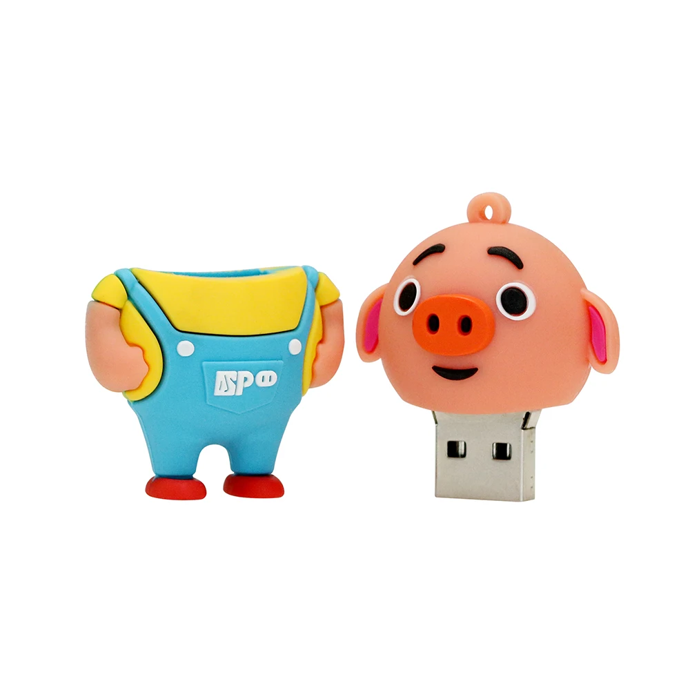 Мультфильм свинья Usb Flash Drive 64 GB 32 GB флэш-накопитель реальная емкость Usb Stick 16 GB 8 GB 4 GB флешки 128 GB Usb 2,0 Flash Memory Stick