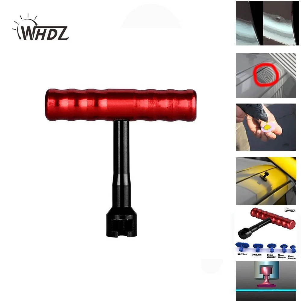 WHDZ PDR Tools Dent Removal Paintless Dent Repair Toolkit Dent Removal Mini Lifter Red T-Bar Hammer aluminum Tabs (1)