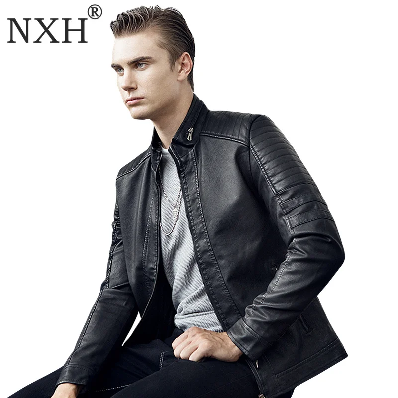 

Stand casual jaket men slim motor bike jacket winter coat deri ceket jaqueta de couro chaqueta cuero hombre faux leather