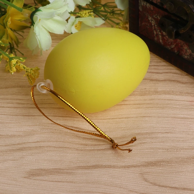

12pcs Easter Decoration Kids Painting Egg With Rope Hanging Easter Egg Gifts
