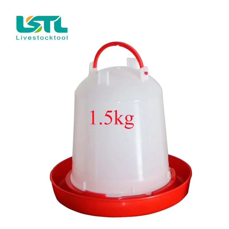 1.5 kg Chicken feeder barrel Water bucket Quail drinking Bird equipment