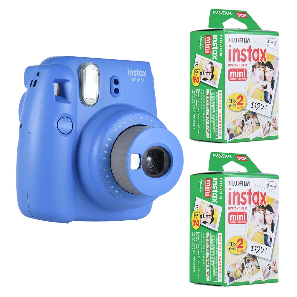 Fujifilm Instax Mini 9 пленочная камера фото мгновенная камера всплывающая линза автоматический замер мини-камера с 40 листов белая пленка края