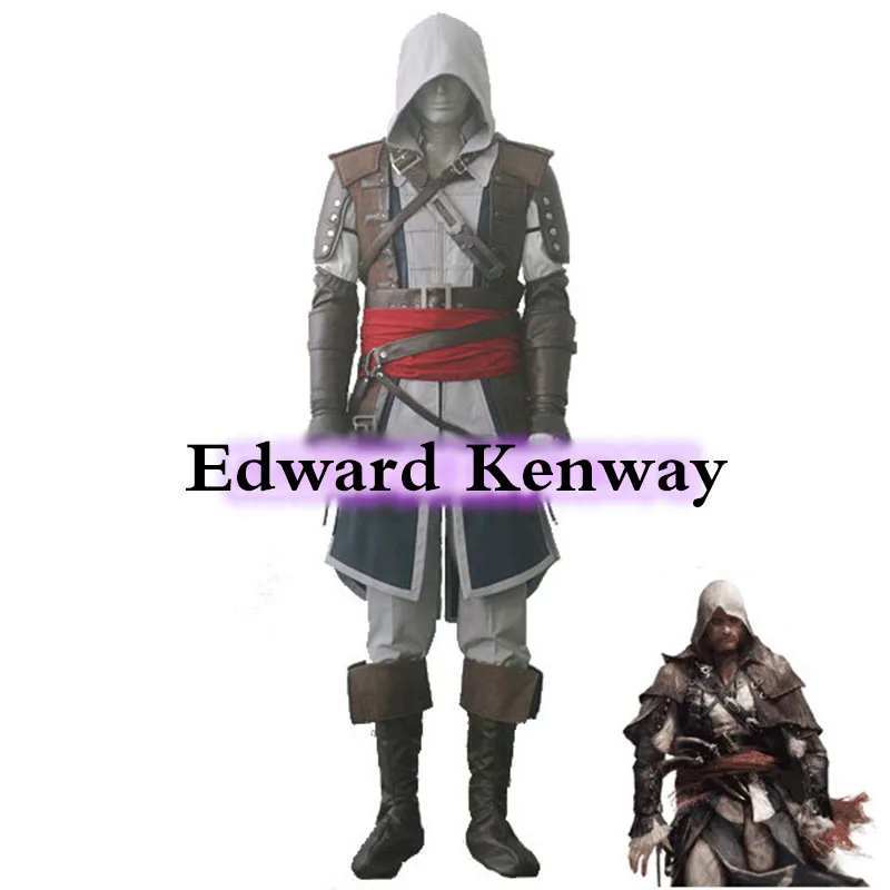 

Customize Cosplay IV 4 Black Flag Edward Kenway Cosplay Costume Whole Set for Men Women