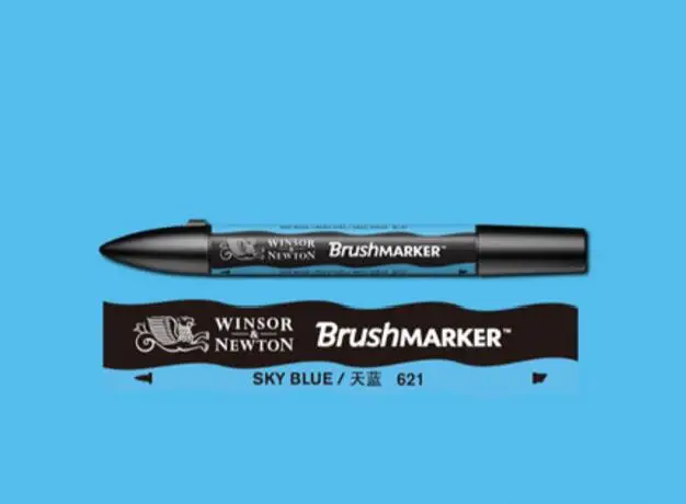 Winsor& Newton кисти Маркер ручки краски кисти на спиртовой основе быстро сохнут синие зеленые тона - Цвет: Sky Blue