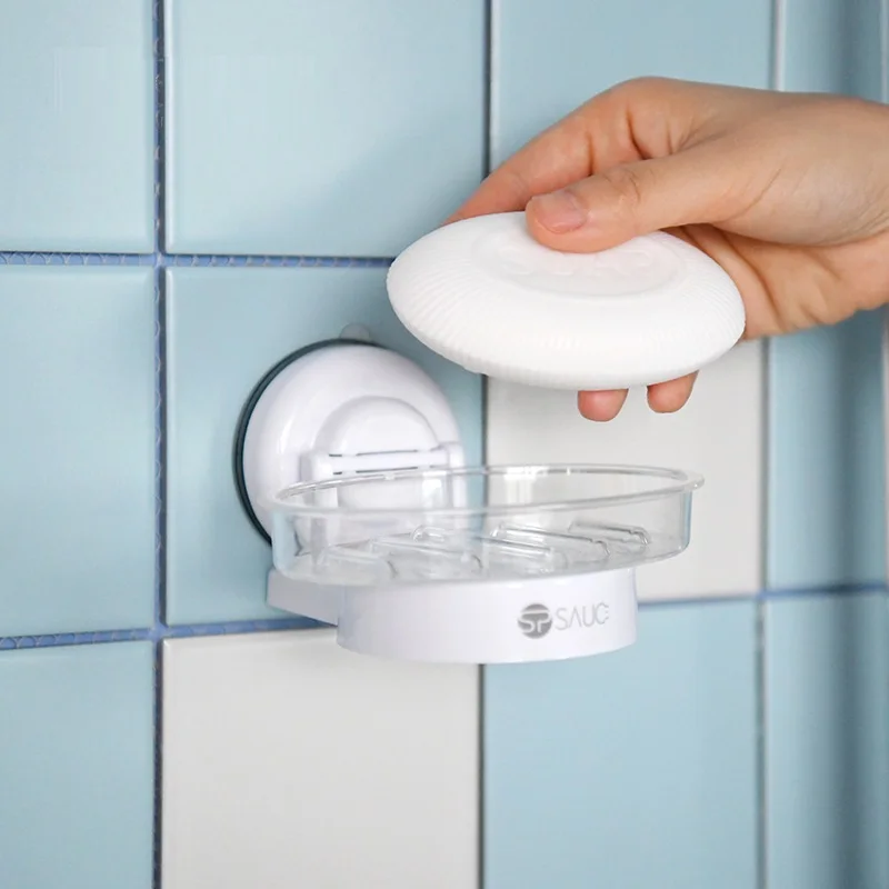 Suction cup soap box wall hanging soap holder No trace of bathroom