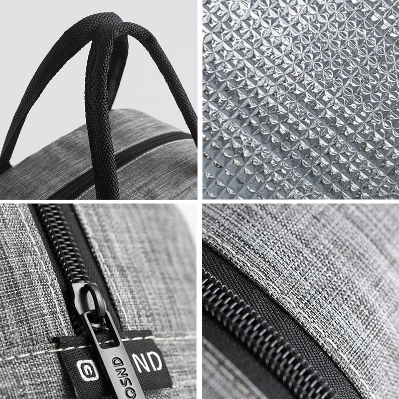 New Good Quality Cationic Fabric Waterproof Lunch Bag Women Men Portable Lunch Box Bags Aluminum Foil Insulation Cooler Bag
