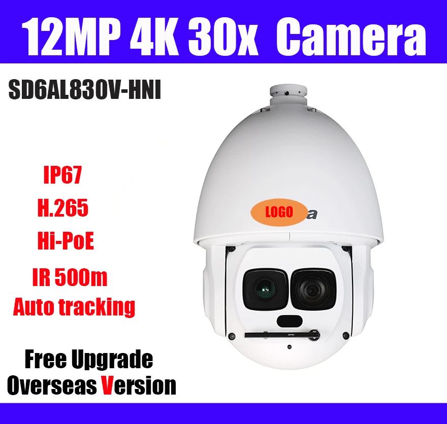 

12MP PTZ IP camera SD6AL830V-HNI 4K 30x Laser SD6AL83 Network Camera Hi-POE IP67 H.265 IR 500m Security Support RS485 no logo