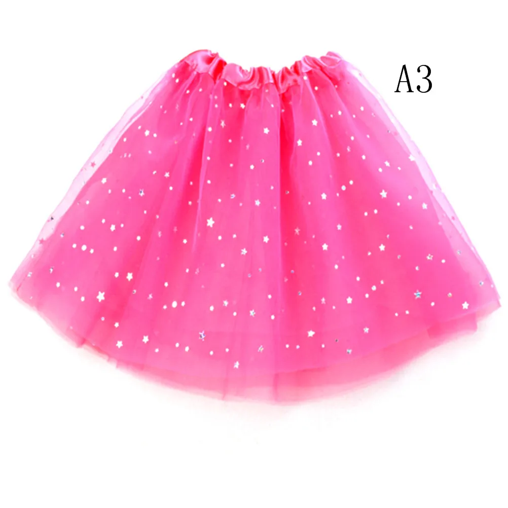 6 видов цветов, кружевная детская юбочка, Детская шифоновая летняя юбка-пачка для танцев с блестками и блестками для маленьких девочек - Цвет: A3