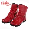 Xiuteng 2022 High Quality Mujer Chaussure Women Genuine Leather Boots Casual Ladies Martinshoe Summer Flat Boots Large Size ► Photo 1/6