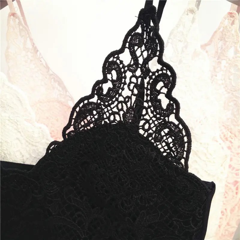 Женский кружевной топ топики на тонких бретельках L001 2018|lace bralet|crop top tankstrap women |