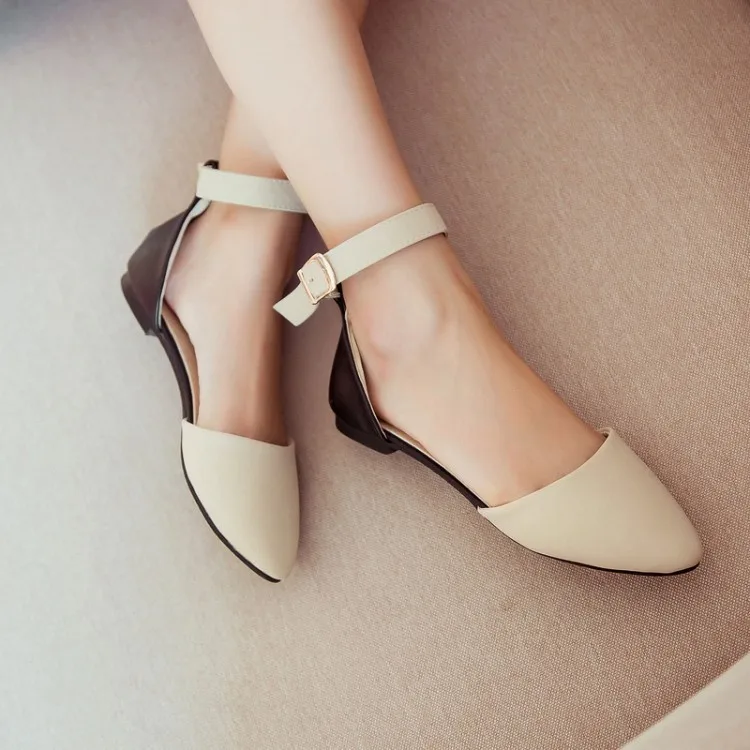 closed toe flats with ankle strap