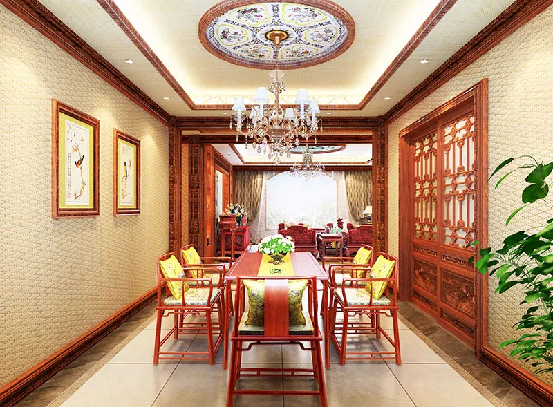 Rectangle Table Chinese Neoclassical Dining Desk Rosewood Home Living Room Furniture Solid Wood Office Conference Board Annatto