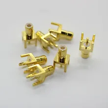100x Высокочастотный коаксиальный SMB-JE разъем SMB Мужской Центральный штифт прямой штекер антенный преобразователь разъем PCB крепление 50 Ом терминал 4