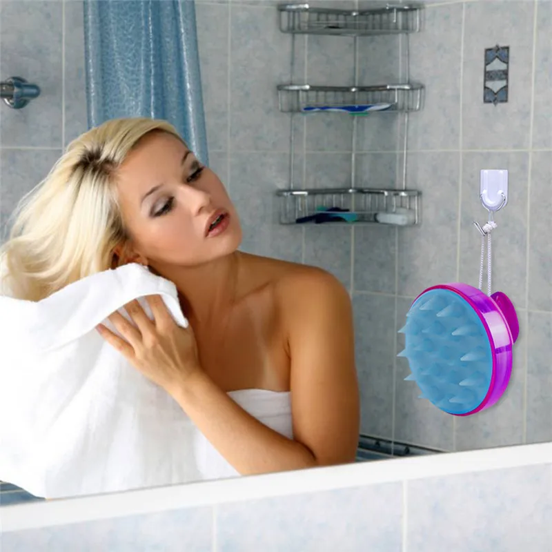 

Dropshipping Bath dry Brush Slimming Massage Brush Silicone Head Body Shampoo Scalp Massage Brush Comb Hair Washing Comb Shower