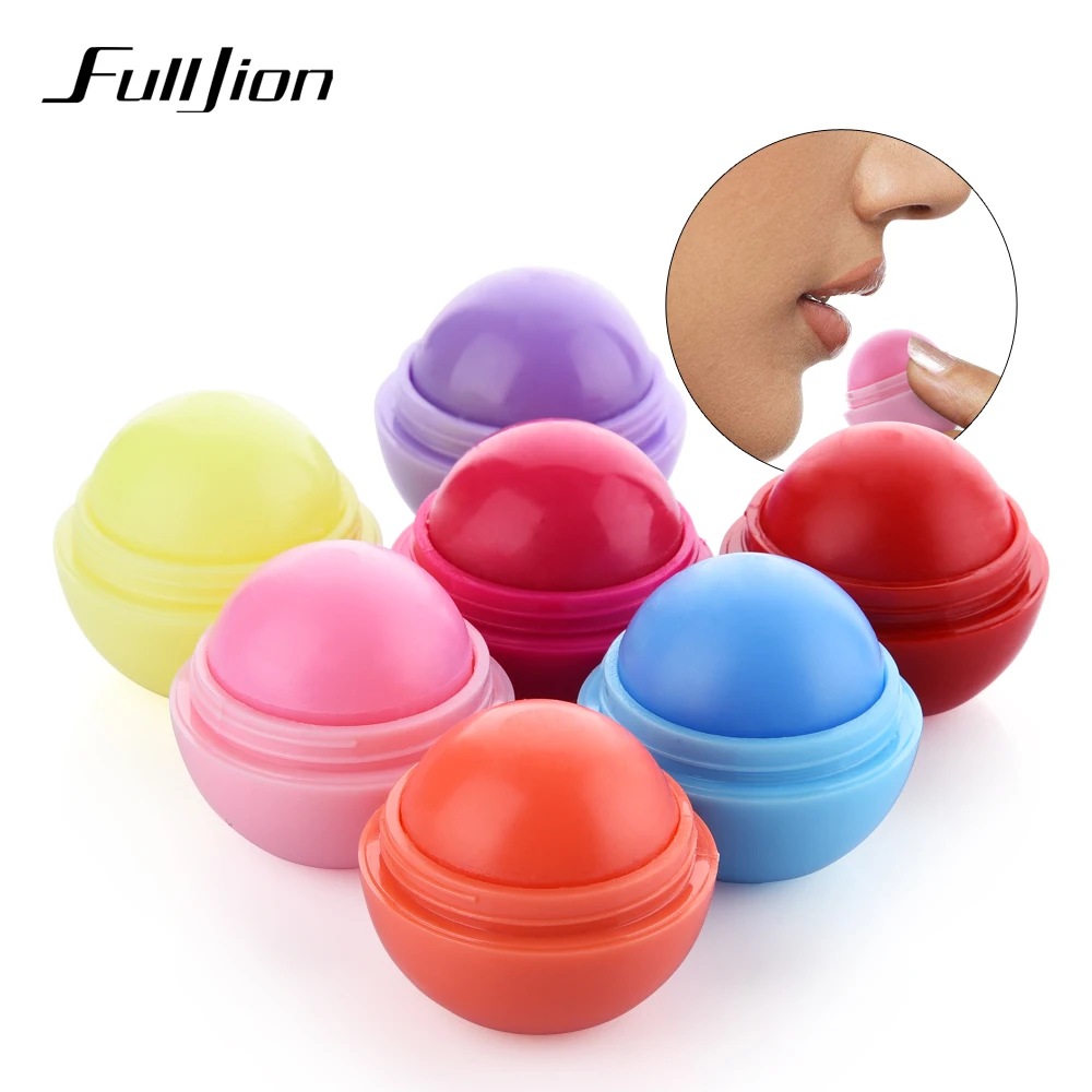 

Fulljion 7pcs/set Makeup Round Candy Color Moisturizing Lip Balm Natural Plant Lip Gloss Lipstick Fruit Embellish Lip For Makeup