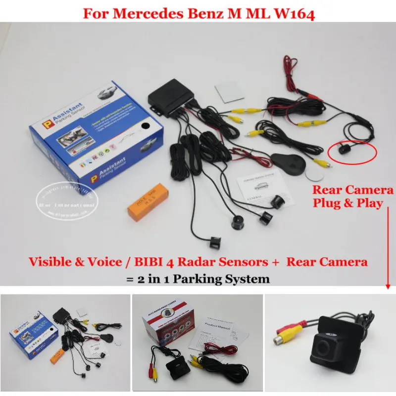 

Liislee For Mercedes Benz M ML W164 - Car Parking Sensors + Rear View Back Up Camera = 2 in 1 Visual / BIBI Alarm Parking System