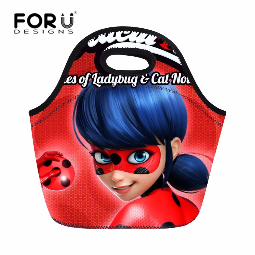 FORUDESIGNS Miraculous Ladybug Cartoon Children font b Lunch b font font b Bag b font Portable