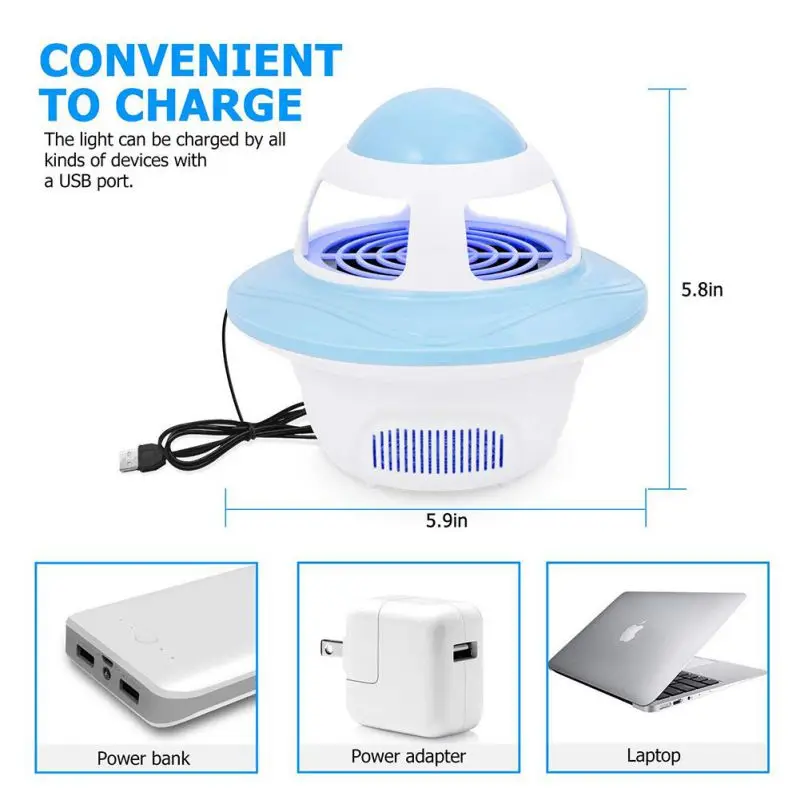 Controle de Pragas Eletrônica Mosquito Assassino Lâmpada Elétrica Fly Armadilha Led Luz Bug Inseto Repeller 2020 Usb 4 Cheap Iluminação Novelty