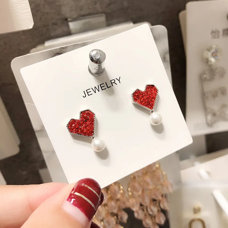 

European and American style statement Earrings Female S925 Silver Needle Personality Pearl drop earrings jewelry earrings