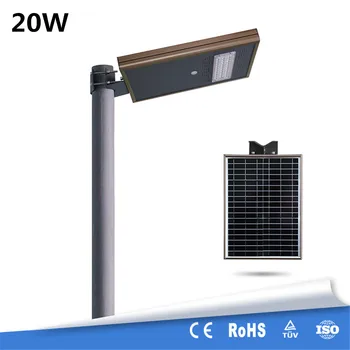 

Hot Sale All In One Outdoor Waterproof IP65 20W Solar Street Light Integrated LED Garden Solar Light With Motion Sensor
