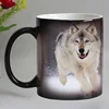 Free shipping wolf animal Heat sensitive Coffee mug cup Ceramic Magic Color changing Tea Cups suprise gift ► Photo 3/6