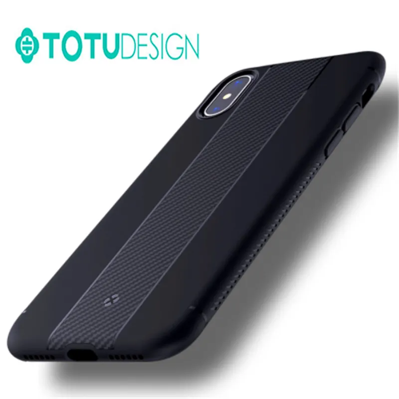

TOTU Original Carbon Fiber Case For iPhone X Shockproof Soft TPU Rubber Silicone Back Shell Case Cover For iPhone X