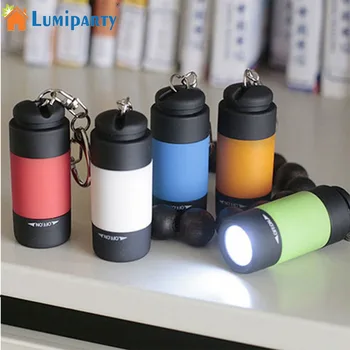 

LumiParty Portable Mini Keychain USB Rechargeable Pocket Torch Flashlight Light Lamp IP67 Waterproof Multicolor Flashlight
