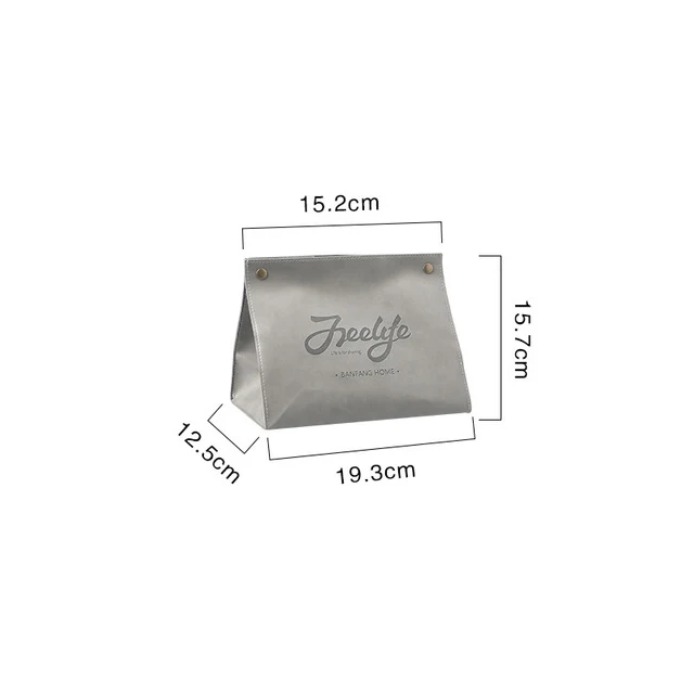 Grey Ins Стиль Кожа Tissue Box 22x12,7x15,7 см Мода Европа кухня PU чехол для ткани автомобильные коробки для салфеток - Цвет: Grey