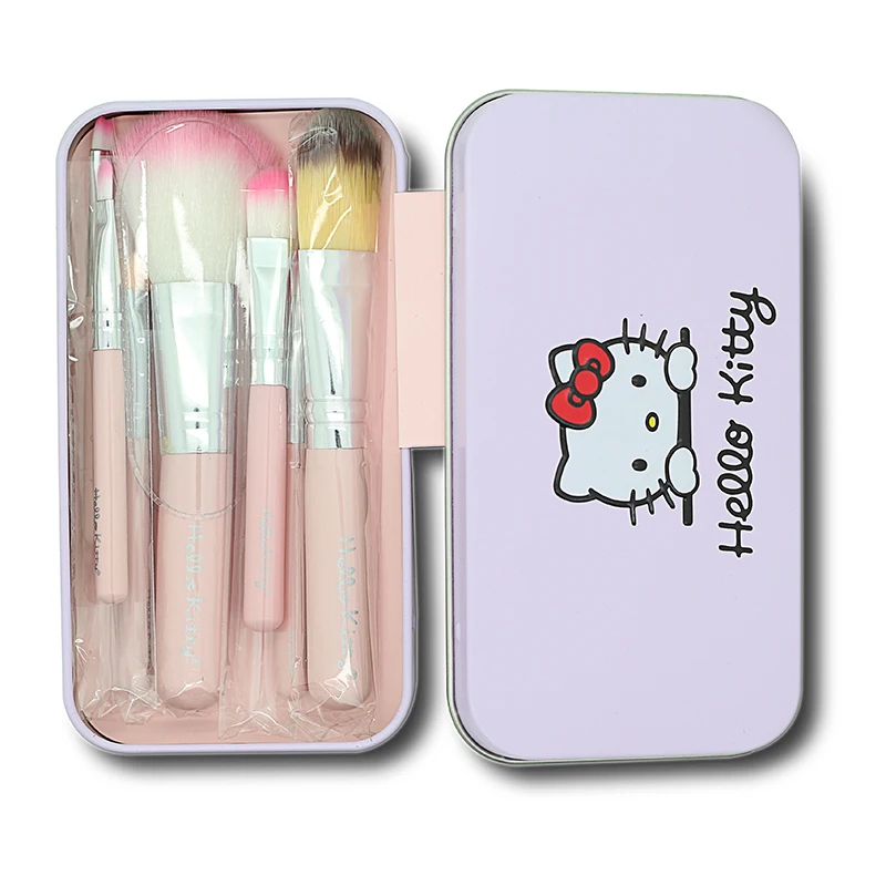 Brand New Hello Kitty 7 Pcs Mini Makeup brush Set Pink cosmetics kit de