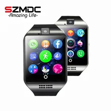 Free shipping SZMDC Q18 Passometer Smart watch with Touch Screen camera TF card Bluetooth smartwatch for Android IOS Phone