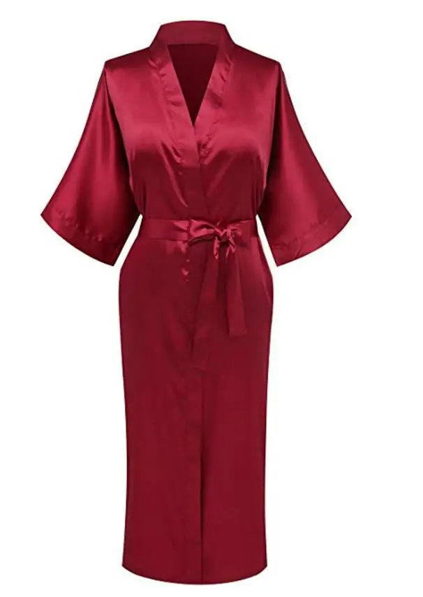 Women Sleepwear Bride Robes Silk Robe Sleepwear Pajamas Women Silk Satin Long Wedding Bride Bridesmaid Robe Kimono Robe Feminino Bath Large Size XXXL Peignoir Femme Sexy Bathrobe