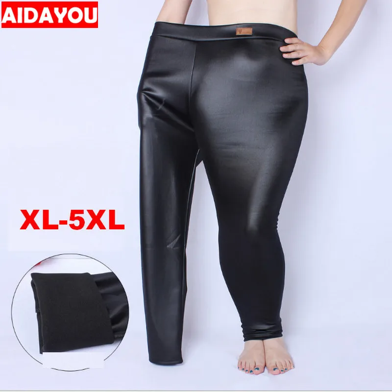 

Womens PU Leggings faux Leather High Waist Good Cat Stretch Legging Pants Cool Trousers Plus size 5xl ouc1243