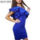 Save 5.4 on BEFORW Sexy Women Dress Dresses Sexy Shoulder Flouncing Package Hip Slim Solid Color Fashion Sexy Casual Dress Dresses