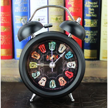 

Vintage alarm clock despertador saat digital clocks reloj Stereoscopic metal Desktop Lounger Table Clock Digital-Watch reveil