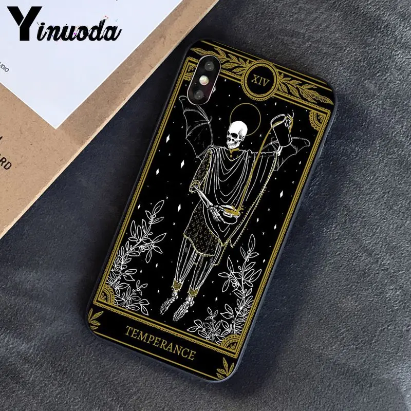 Yinuoda Death Tarot TPU черный чехол для телефона iPhone 6S 6plus 7 7plus 8 8Plus X Xs MAX 5 5S XR - Цвет: A10