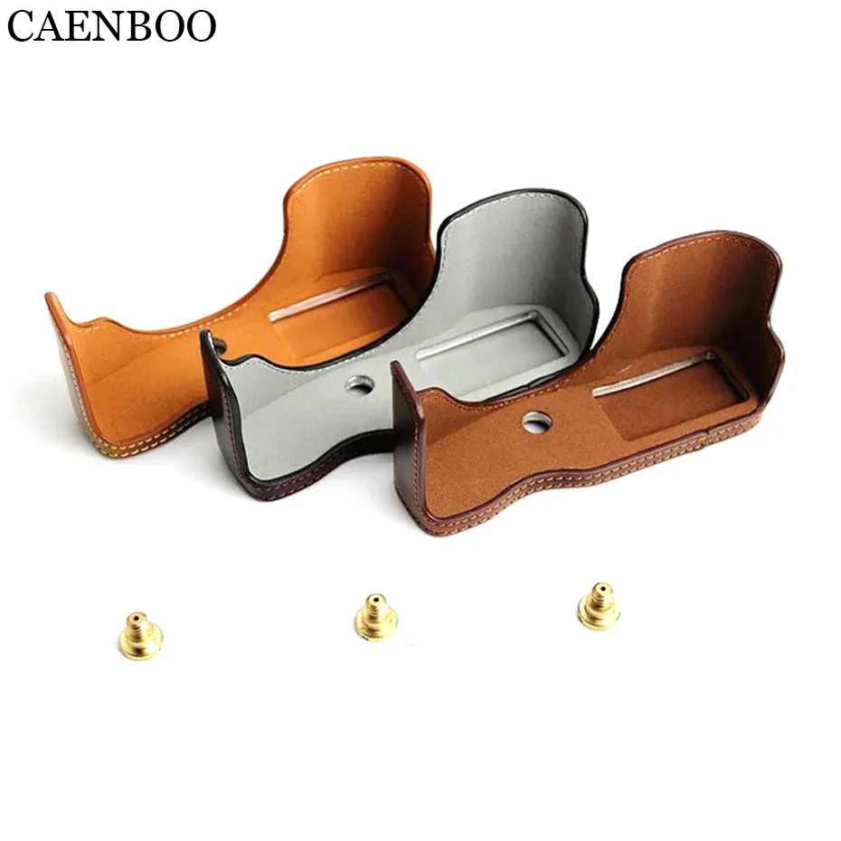 

CAENBOO Camera Bag PU Leather Hard Case For Olympus EPL7 EPL8 EPL9 E-PL7/PL8/PL9 Hand Half Body Bag With Battery Opening Cover