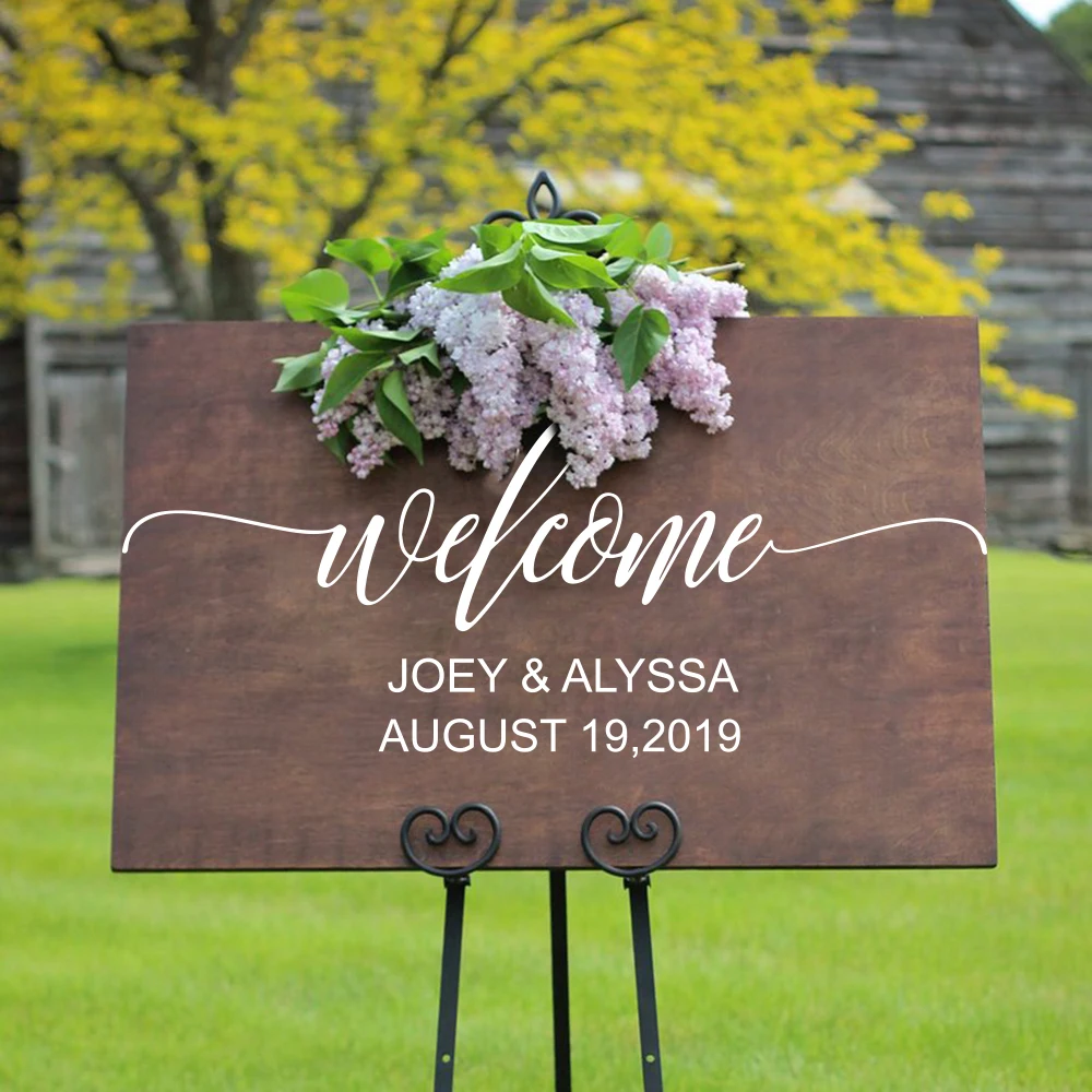 

Large Custom Name Date Wedding Welcome Party Wall Sticker Dance Floor Personalized Wedding Board Marriage Wall Decal Vinyl Decor