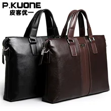 P. kuone, молодежная модная мужская сумка, кожаный мужской портфель, мужская сумка через плечо, деловая сумка для ноутбука, модный портфель