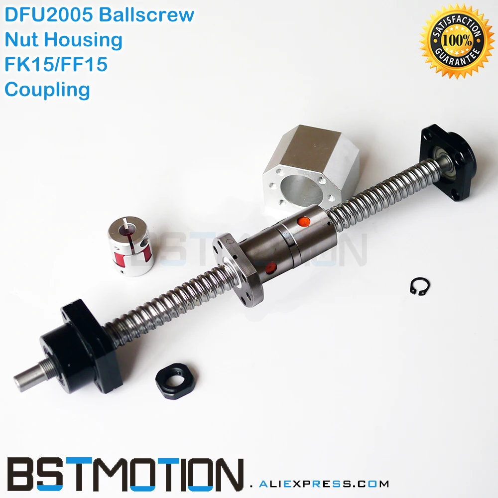 

RM2005 Ballscrew 300mm 400 500mm 600mm 700 750mm 800 900 1000mm 1100mm 1200mm 1500mm DFU2005 Double Ballnut +FK15 FF15 + Coupler