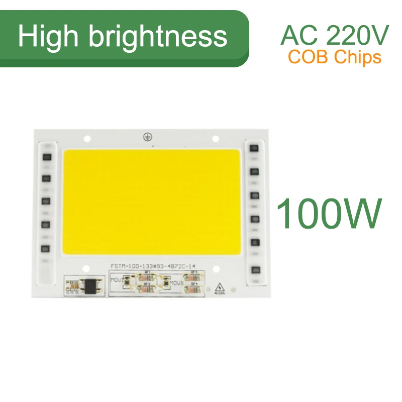 Kaguyahime 5 Вт~ 100 Вт AC 220 В интегрированный COB светодиодный чип 50 Вт 30 Вт 20 Вт 10 Вт смарт IC драйвер люменов для DIY прожектор - Испускаемый цвет: COB 100W